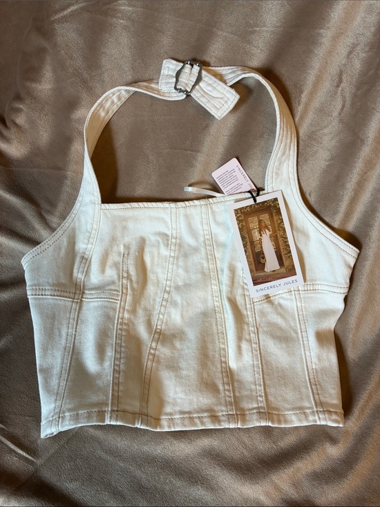 Sincerly Jules Tops - Sincerely Jules White Halter Crop Top